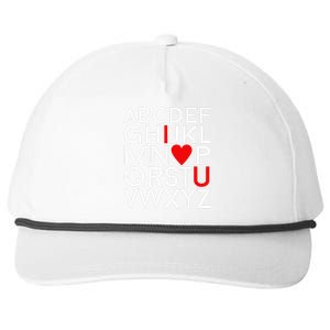 Valentine's Day, ABC I Love You Valentines Design Snapback Five-Panel Rope Hat