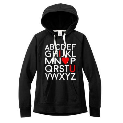 Valentine's Day, ABC I Love You Valentines Design Women's Fleece Hoodie