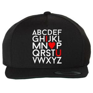 Valentine's Day, ABC I Love You Valentines Design Wool Snapback Cap