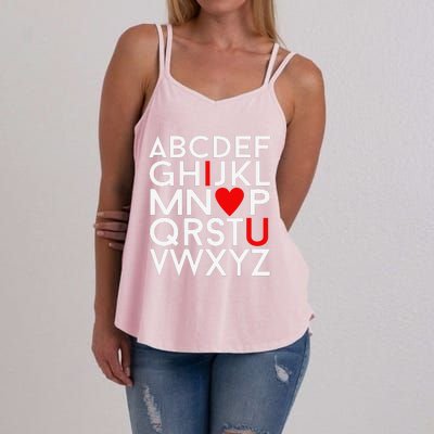 Valentine's Day, ABC I Love You Valentines Design Women's Strappy Tank