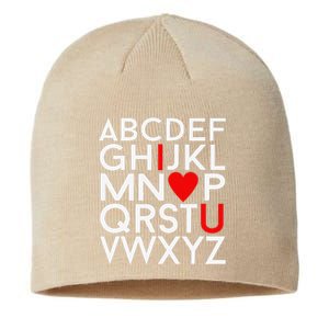 Valentine's Day, ABC I Love You Valentines Design Sustainable Beanie