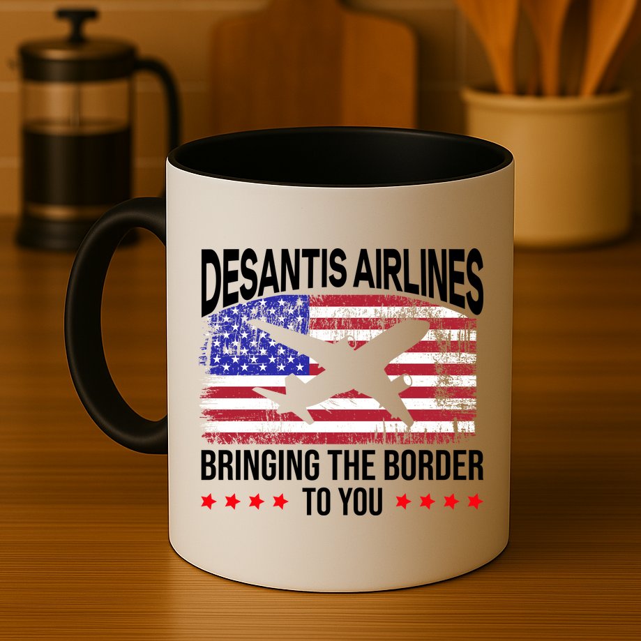 Vintage Desantis Airlines Bringing The Border To You Mug