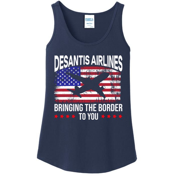 Vintage Desantis Airlines Bringing The Border To You Ladies Essential Tank