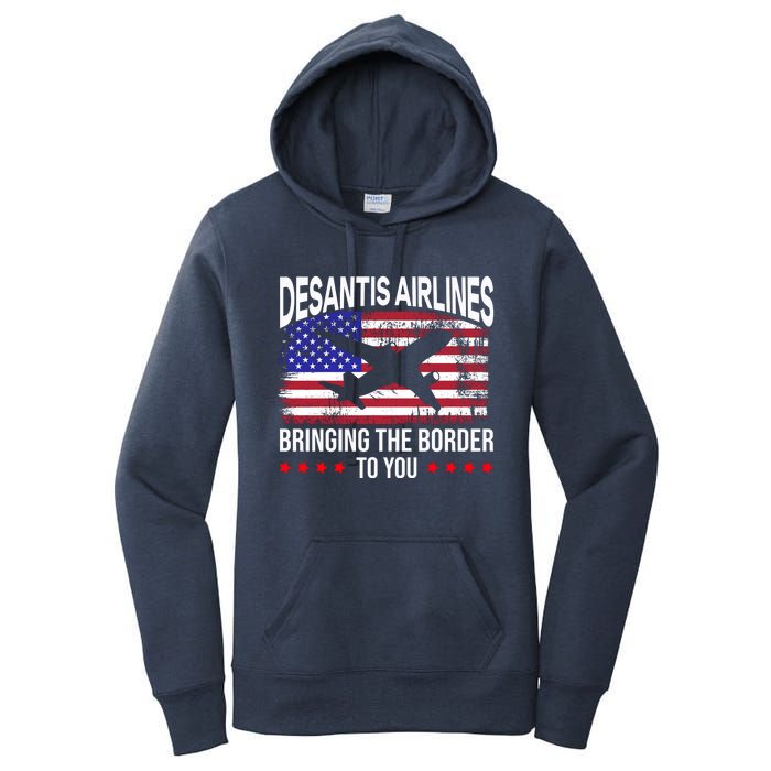 Vintage Desantis Airlines Bringing The Border To You Women's Pullover Hoodie