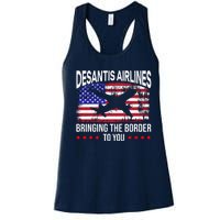 Vintage Desantis Airlines Bringing The Border To You Women's Racerback Tank