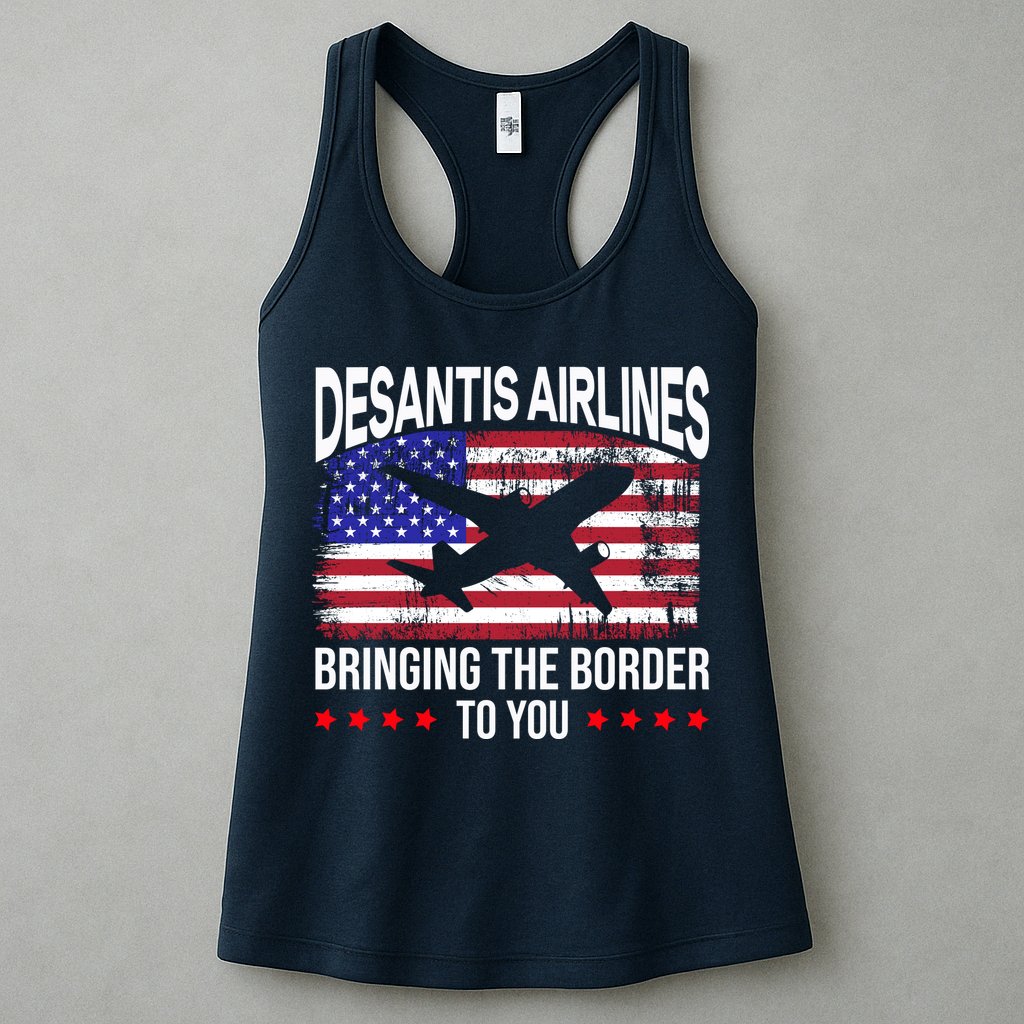 Vintage Desantis Airlines Bringing The Border To You Womens Tank Top