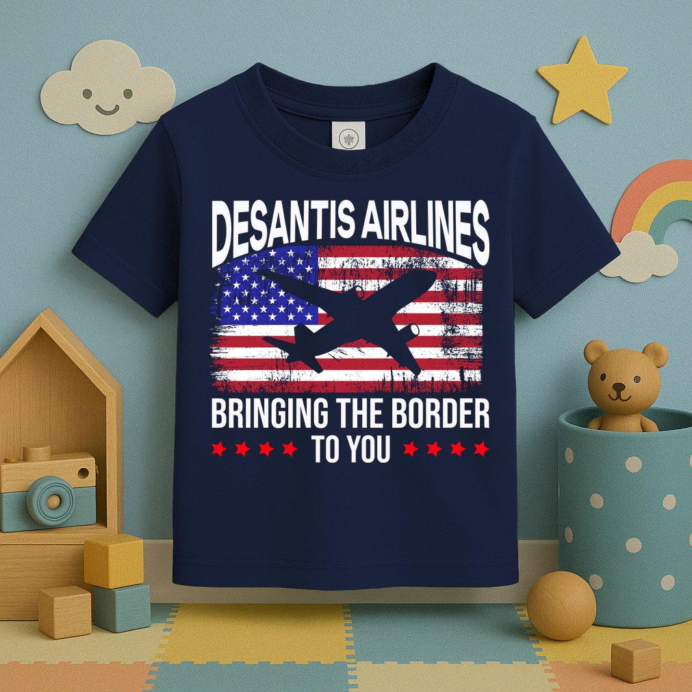 Vintage Desantis Airlines Bringing The Border To You Toddler T-Shirt