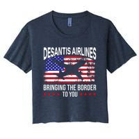 Vintage Desantis Airlines Bringing The Border To You Women's Crop Top Tee