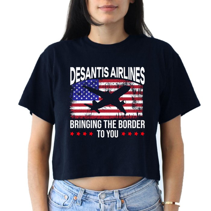 Vintage Desantis Airlines Bringing The Border To You Crop Top