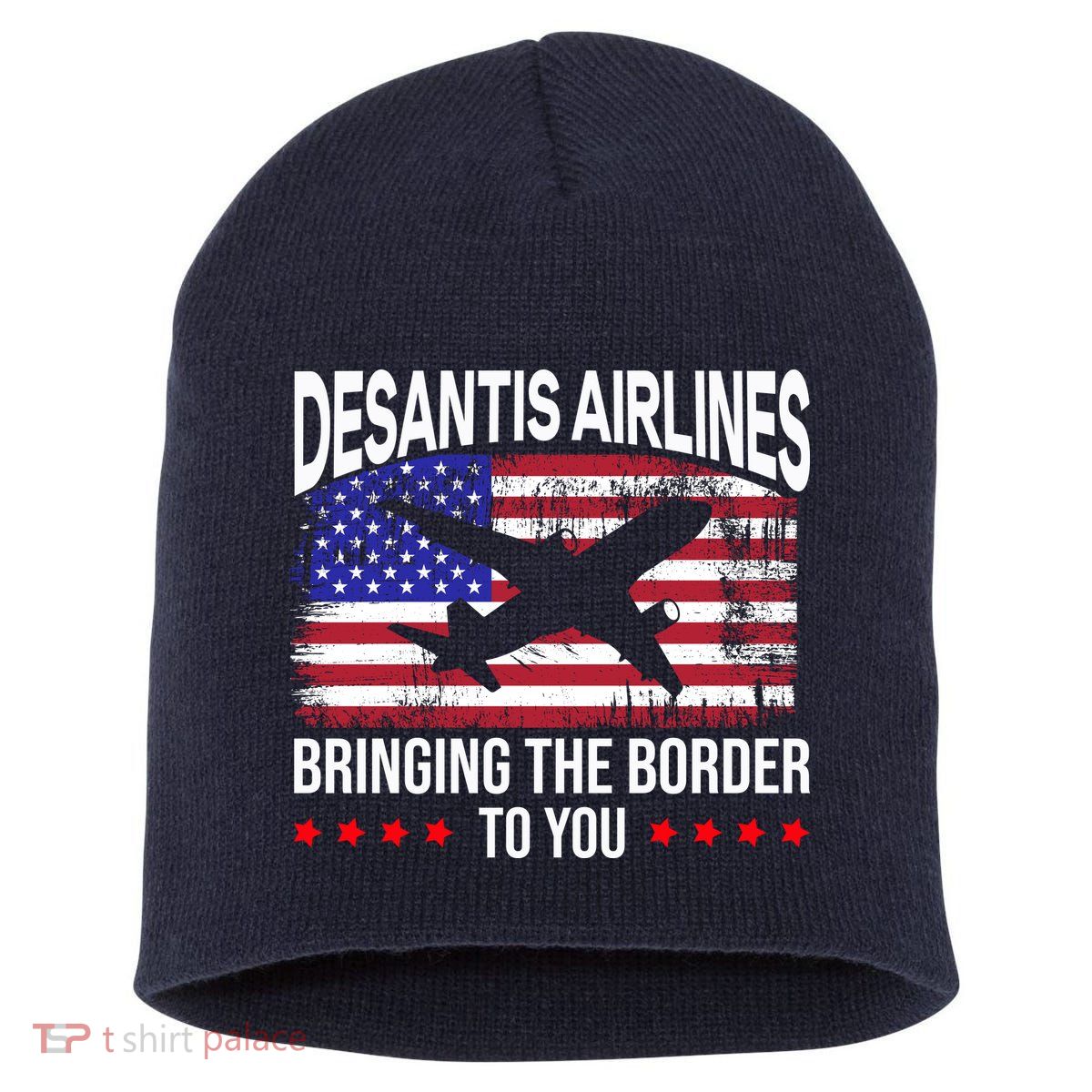 Vintage Desantis Airlines Bringing The Border To You Short Acrylic Beanie