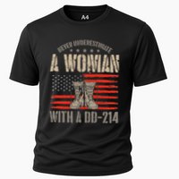 VeteranS Day A Woman With A Dd 214 Female Veteran Cooling Performance Crew T-Shirt