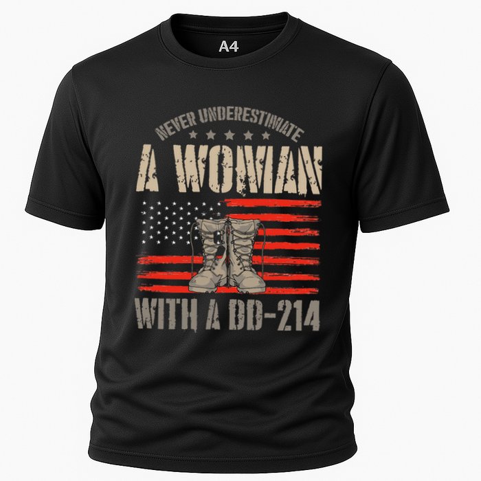 VeteranS Day A Woman With A Dd 214 Female Veteran Cooling Performance Crew T-Shirt