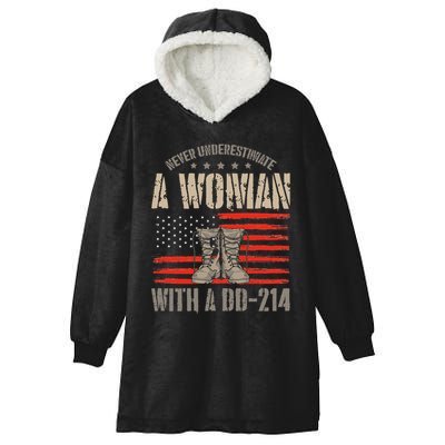 VeteranS Day A Woman With A Dd 214 Female Veteran Hooded Wearable Blanket