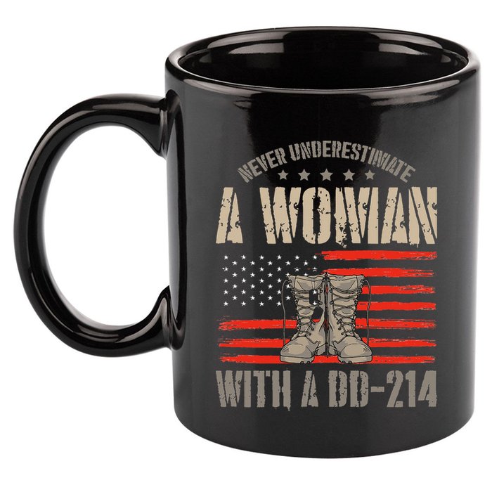 VeteranS Day A Woman With A Dd 214 Female Veteran 11oz C Handle Ceramic Mug