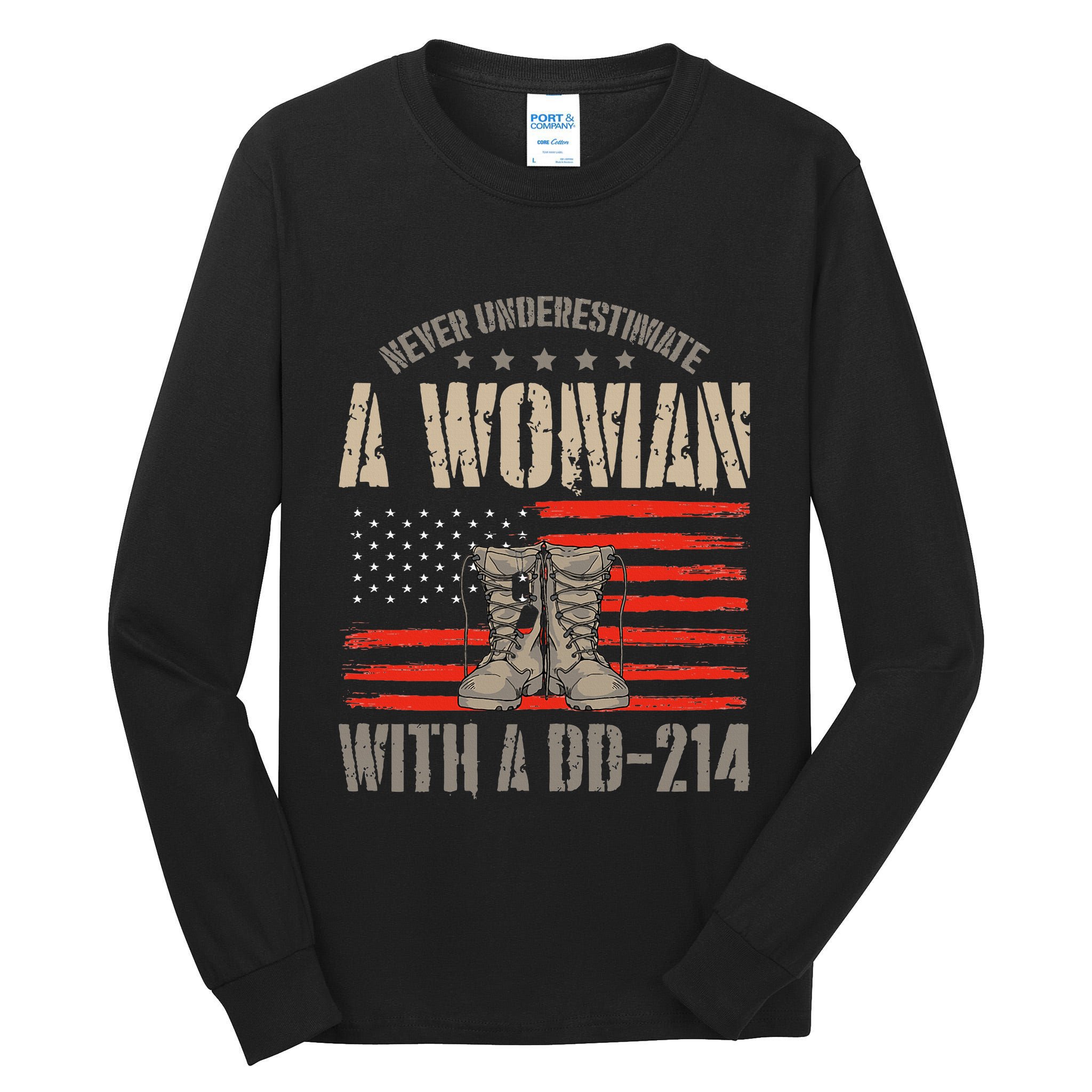 VeteranS Day A Woman With A Dd 214 Female Veteran Tall Long Sleeve T-Shirt
