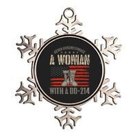 VeteranS Day A Woman With A Dd 214 Female Veteran Metallic Star Ornament