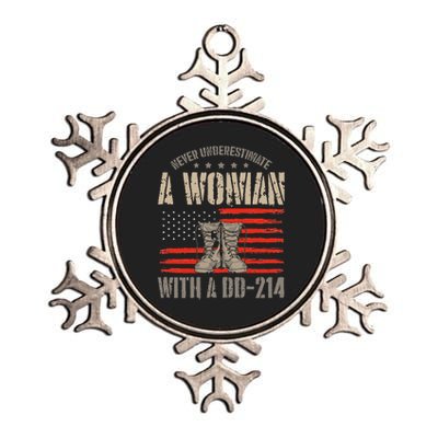 VeteranS Day A Woman With A Dd 214 Female Veteran Metallic Star Ornament