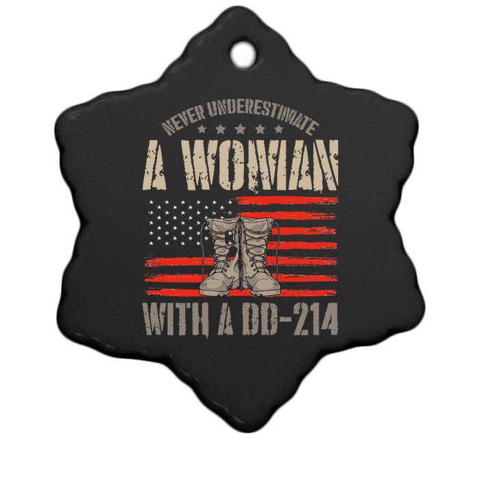 VeteranS Day A Woman With A Dd 214 Female Veteran Ceramic Star Ornament