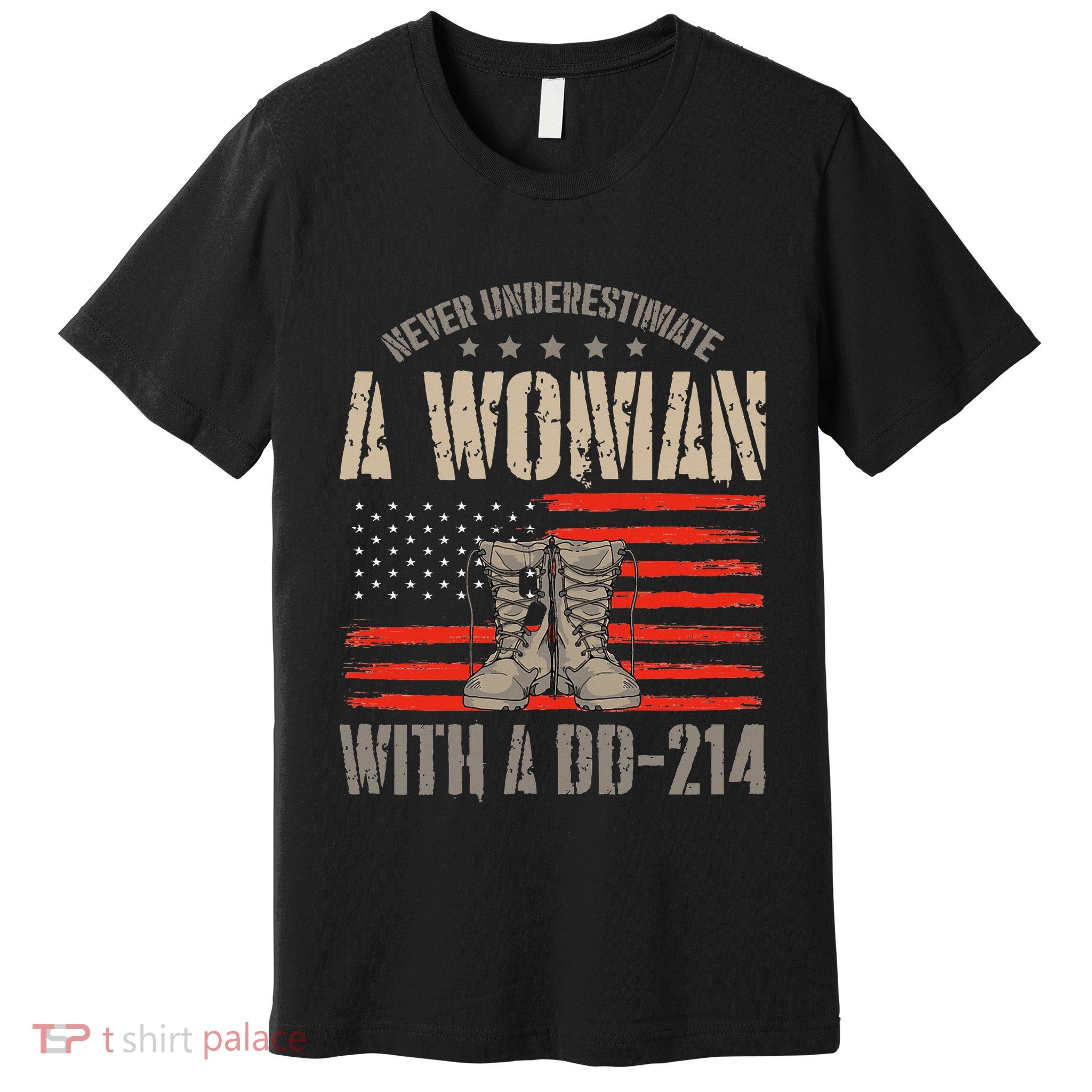 VeteranS Day A Woman With A Dd 214 Female Veteran Premium T-Shirt
