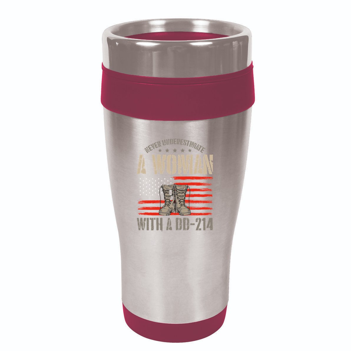 VeteranS Day A Woman With A Dd 214 Female Veteran 16oz Travel Tumbler