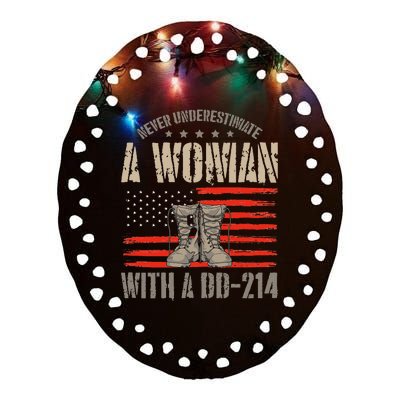 VeteranS Day A Woman With A Dd 214 Female Veteran Ceramic Oval Ornament