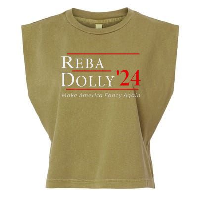 Vintage Dolly And Reba 2024 Make America Fancy Again Garment-Dyed Women's Muscle Tee