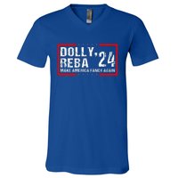 Vintage Dolly And Reba 2024 Make America Fancy Again  V-Neck T-Shirt