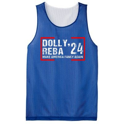 Vintage Dolly And Reba 2024 Make America Fancy Again  Mesh Reversible Basketball Jersey Tank