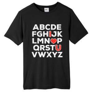 Valentines Day Alphabet ABC I Love You Teacher Wo Tall Fusion ChromaSoft Performance T-Shirt