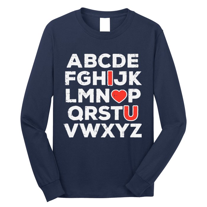 Valentines Day Alphabet ABC I Love You Teacher Wo Long Sleeve Shirt