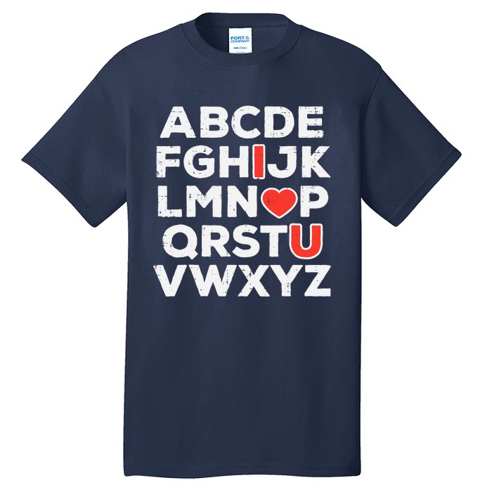 Valentines Day Alphabet ABC I Love You Teacher Wo Tall T-Shirt