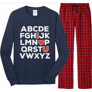 Valentines Day Alphabet ABC I Love You Teacher Wo Long Sleeve Pajama Set