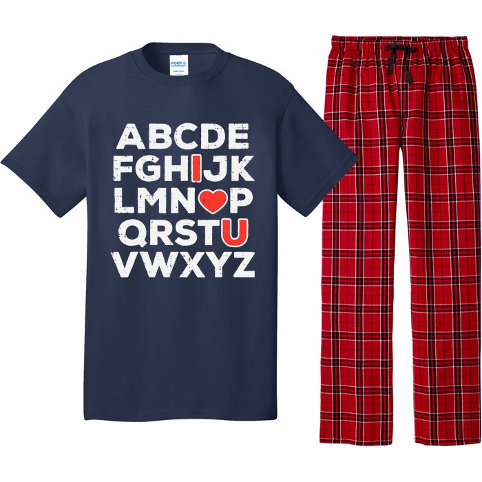 Valentines Day Alphabet ABC I Love You Teacher Wo Pajama Set