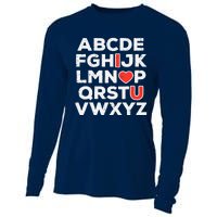 Valentines Day Alphabet ABC I Love You Teacher Wo Cooling Performance Long Sleeve Crew