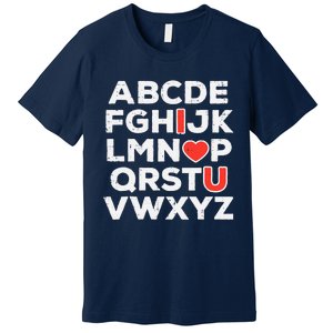 Valentines Day Alphabet ABC I Love You Teacher Wo Premium T-Shirt