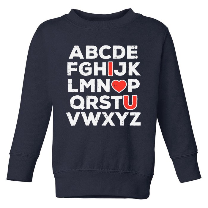 Valentines Day Alphabet ABC I Love You Teacher Wo Toddler Sweatshirt