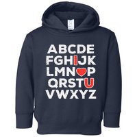 Valentines Day Alphabet ABC I Love You Teacher Wo Toddler Hoodie