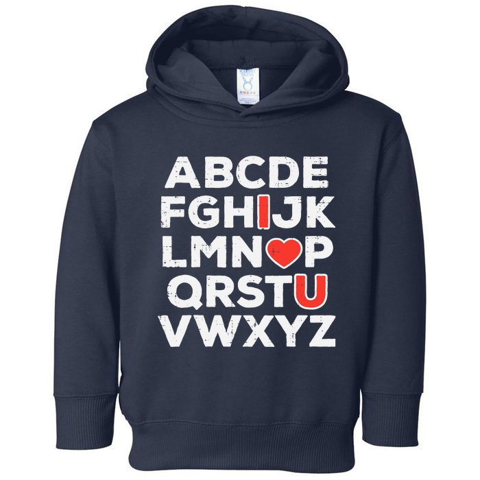 Valentines Day Alphabet ABC I Love You Teacher Wo Toddler Hoodie