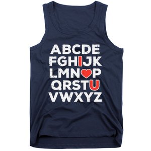 Valentines Day Alphabet ABC I Love You Teacher Wo Tank Top