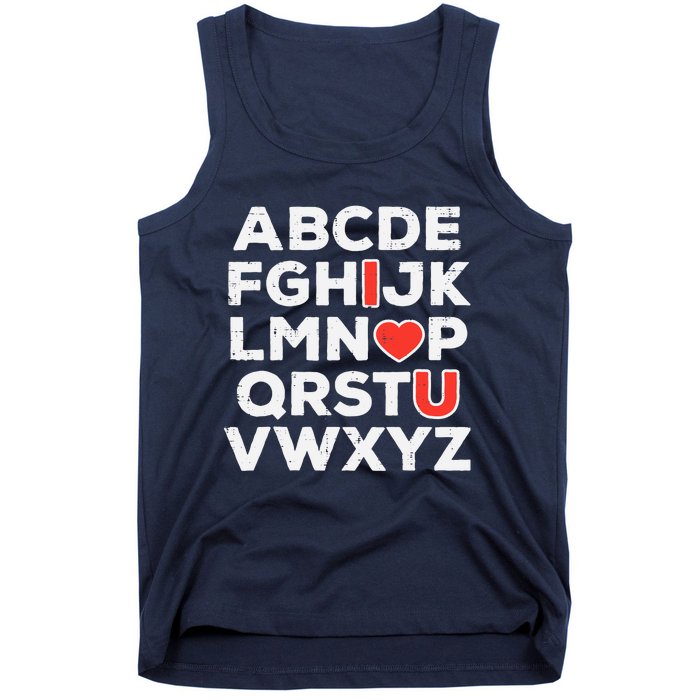 Valentines Day Alphabet ABC I Love You Teacher Wo Tank Top