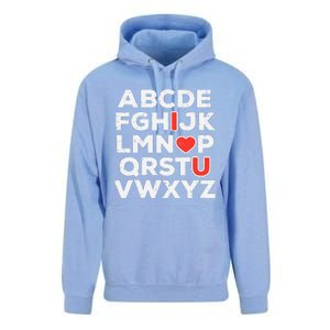 Valentines Day Alphabet ABC I Love You Teacher Wo Unisex Surf Hoodie