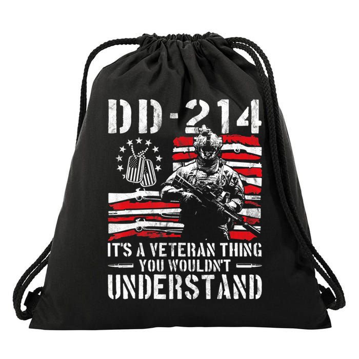 Veteran DD-214 Alumni Armed Forces I Am The Storm Drawstring Bag