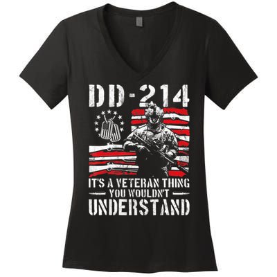 Veteran DD-214 Alumni Armed Forces I Am The Storm Women's V-Neck T-Shirt
