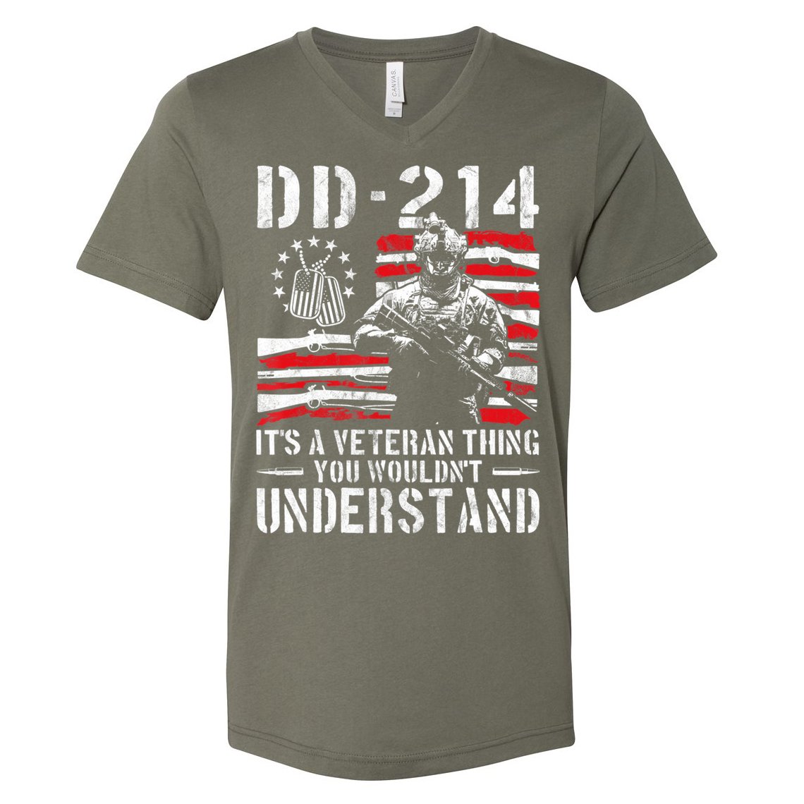 Veteran DD-214 Alumni Armed Forces I Am The Storm V-Neck T-Shirt