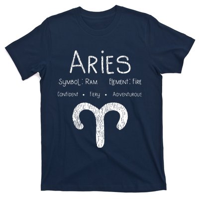 Vintage Distressed Aries Symbol Zodiac Sign Birthday Gift T-Shirt