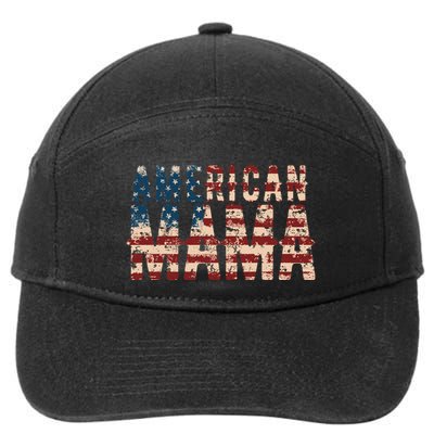 Vintage Distressed American Mama 7-Panel Snapback Hat