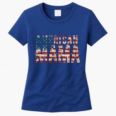 Vintage Distressed American Mama Womens T-Shirt