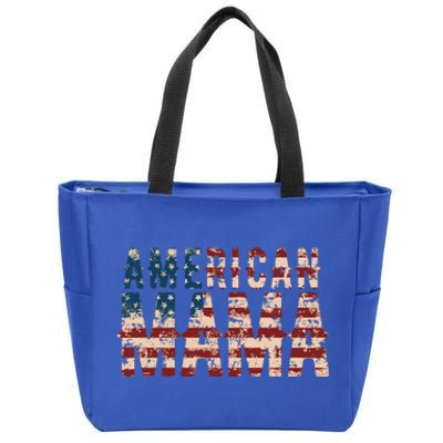 Vintage Distressed American Mama Zip Tote Bag