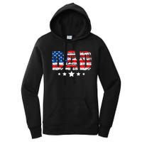 Vintage Dad American Flag Fathers Day USA Dad Women's Pullover Hoodie