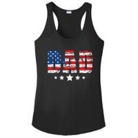 Vintage Dad American Flag Fathers Day USA Dad Ladies PosiCharge Competitor Racerback Tank